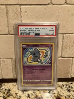 Pokemon 2017 Sun Moon Shining Legends Shining Mew Holo Card #40 PSA 9 Mint Rare - Image 1