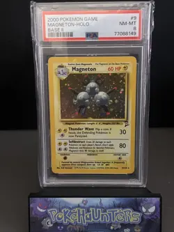 Pokemon Card Magneton 9/130 Base Set 2 Holo PSA 8 NM-MT Graded - Image 1