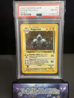 Pokemon Card Magneton 9/130 Base Set 2 Holo PSA 8 NM-MT Graded - Image 2