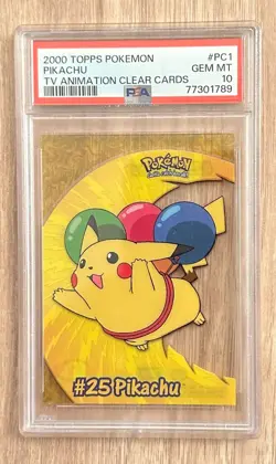2000 TOPPS Pokemon Pikachu TV Animated Clear Cards PSA 10 PSA Cert # 77301789 - Image 1