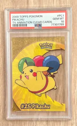 2000 TOPPS Pokemon Pikachu TV Animated Clear Cards PSA 10 PSA Cert # 77301789 - Image 2