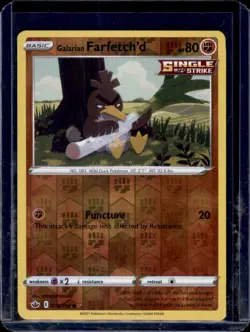Galarian Farfetch'd SWSH06: Chilling Reign Pokemon #078/198 Reverse Holo NM+ - Image 1