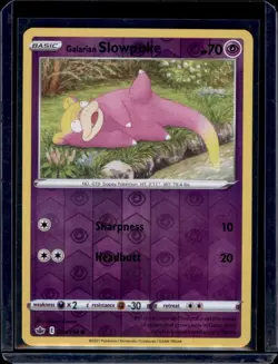 Galarian Slowpoke SWSH06: Chilling Reign Pokemon #054/198 Reverse Holo NM+ - Image 1