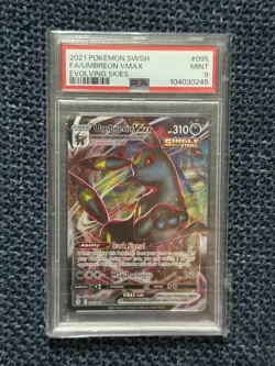 2021 Pokemon TCG Evolving Skies Umbreon Vmax Full Art 095/203 PSA 9 Mint - Image 1