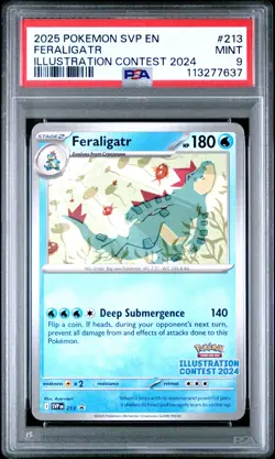 2025 POKEMON SVP EN-SV BLACK STAR PROMO #213 FERALIGATR PSA 9 - Image 1