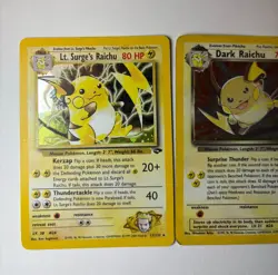 Vintage Pokemon Raichu Holo Lot - Base Set, Gym Challenge, Rocket Dark Lot of 3 - Image 2