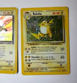Vintage Pokemon Raichu Holo Lot - Base Set, Gym Challenge, Rocket Dark Lot of 3 - Image 5