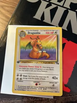 Pokemon TCG Dragonite Fossil 19/62 Non-Holo Unlimited Rare 1st Edition - Image 1