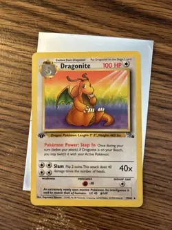 Pokemon TCG Dragonite Fossil 19/62 Non-Holo Unlimited Rare 1st Edition - Image 3