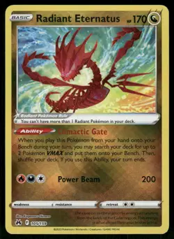 Radiant Eternatus 105/159 Radiant Rare Holo NM Pokemon Crown Zenith - Image 1