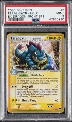 2006 POKEMON EX DRAGON FRONTIERS #2 FERALIGATR-HOLO PSA 9 - Image 1
