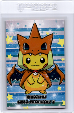Pikachu poncho Mega Charizard Peruvian christmas pokemon card - Image 1