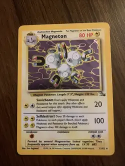 Pokemon TCG Magneton Fossil Holo Rare Card 11/62 Light Play - Image 1