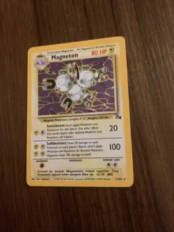 Pokemon TCG Magneton Fossil Holo Rare Card 11/62 Light Play - Image 3