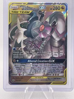 Pokemon TCG Arceus & Dialga & Palkia GX 156/236 Cosmic Eclipse Ultra Rare Card - Image 1