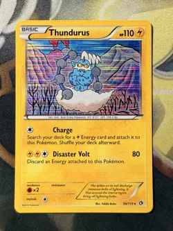 *VINTAGE* Pokemon TCG Thundurus 50/113 B&W Legendary Treasures Holo Rare Card - Image 1