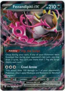 Fezandipiti ex 038/064 Double Rare Pokemon TCG Card Shrouded Fable NM Holo - Image 1