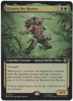 MTG Magic The Gathering Spider-Man Rare Foil Kraven the Hunter 0273 Borderless - Image 1