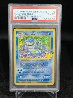 2021 Pokemon Celebrations Blastoise Holo PSA 10 Classic Coll Base Set 2/102 - Image 1