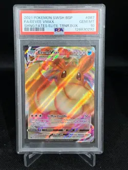 2021 POKEMON SWSH BLACK STAR PROMO #087 FULL ART/EEVEE VMAX PSA 10 - Image 1