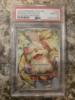 2024 Pokemon SV Twilight Masquerade TWM Hisuian Growlithe #181/167 PSA 10 - Image 1