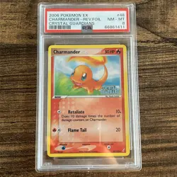 2006 Pokemon Ex Crystal Guardians Reverse Holo Charmander 48/100 - PSA 8 NM-MT - Image 1