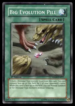 Big Evolution Pill Structure Deck: Dinosaur's Rage SD09-EN017 MP YuGiOh TCG | Bu - Image 1