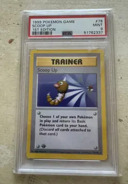1999 POKEMON PSA9 GEM MINT SCOOP UP 1ST EDITION RARE CARD 78 - Image 1