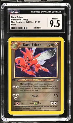 CGC 9.5 MINT + Dark Scizor 9/105 Neo Destiny 1st Edition HOLO Pokemon Card 169 - Image 1