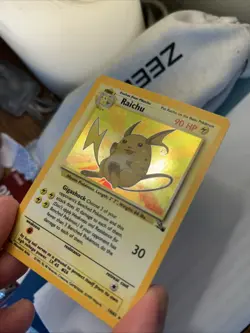 Pokemon TCG Raichu Fossil Holo Card 14/62 Unlimited Rare - LP - Image 2