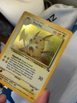 Pokemon TCG Raichu Fossil Holo Card 14/62 Unlimited Rare - LP - Image 3