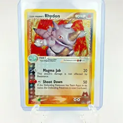 Rhydon Holo 11/95 EX Team Magma's 2004 Pokemon TCG Trading Card - Image 1
