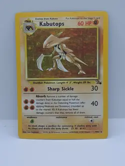 Kabutops 9/62 Pokemon Card Fossil Holo Rare WOTC - Image 1