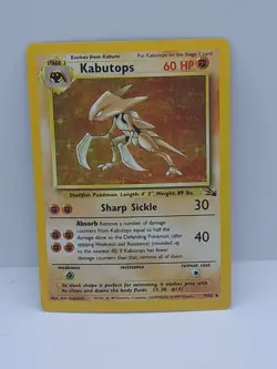 Kabutops 9/62 Pokemon Card Fossil Holo Rare WOTC - Image 2
