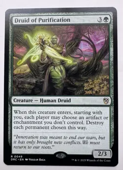 1x Druid of Purification Near Mint NM Rare MTG Magic Card Commander: Aetherdrift - Image 1