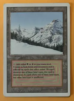 1994 MTG Taiga Revised Edition Dual Land MP Magic the Gathering - Image 1