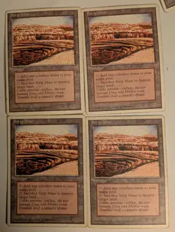 Magic the Gathering Strip Mine 4th Edition Wizards of the Coast - Set of 4 - Image 1