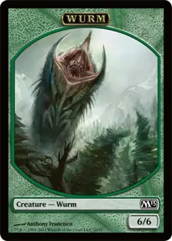 Wurm Token Light Play, English Magic the Gathering MTG Magic 2013 - Image 1