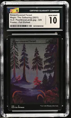 SNOW-COVERED FOREST Secret Lair Etched Rare CGC 10 MTG [Nostalgium] - Image 1