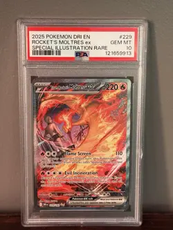 Pokemon TCG Team Rockets Moltres EX Destined Rivals Card 229/182 PSA 10 - Image 2