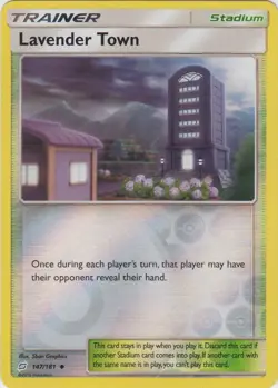 4x NM-Mint Lavender Town - 147/181 - Uncommon - Reverse Holo Pokemon Team Up - Image 1