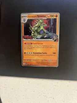 Team Rocket's Tyranitar 096/182-Pokemon TCG DR Stamped Promo Pre-Release 1 - Image 1
