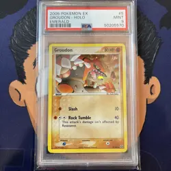PSA 9 MINT 2005 Pokemon EX Emerald GROUDON #5 Holo Rare Vintage - Image 2