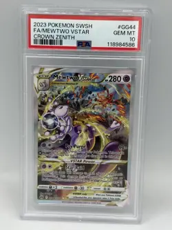 2023 Pokemon Mewtwo VSTAR FA GG44/GG70 Crown Zenith PSA 10 GEM MT - Image 1