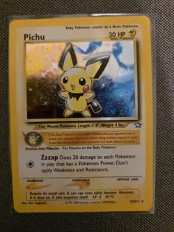 Pokemon TCG [PICHU] Holo Rare Vintage Neo Genesis 12/111 LP/EX - FAT SWIRL - Image 1