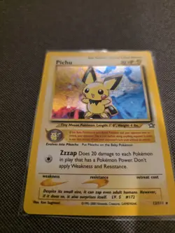 Pokemon TCG [PICHU] Holo Rare Vintage Neo Genesis 12/111 LP/EX - FAT SWIRL - Image 5