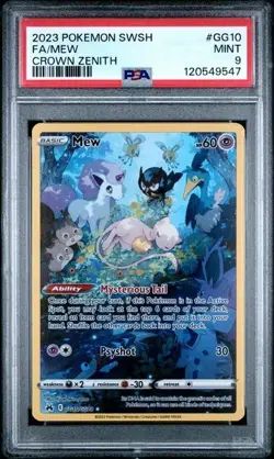 2023 POKEMON SWORD AND SHIELD CROWN ZENITH #GG10 FA/MEW CROWN ZENITH PSA 9 - Image 1