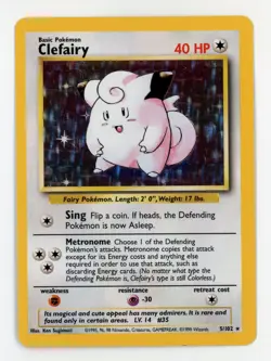 Clefairy Holo - Pokemon 1999 Base Set #5 MINT - Image 1
