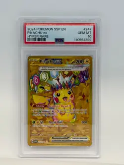 2024 POKEMON SSP EN PIKACHU ex HYPER RARE #247/191 🔥PSA 10🔥 - Image 1