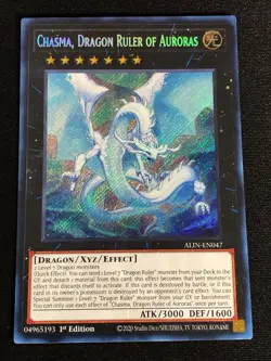 Yugioh Chasma, Dragon Ruler of Auroras ALIN-EN047 1ST Secret (NM) - Image 1